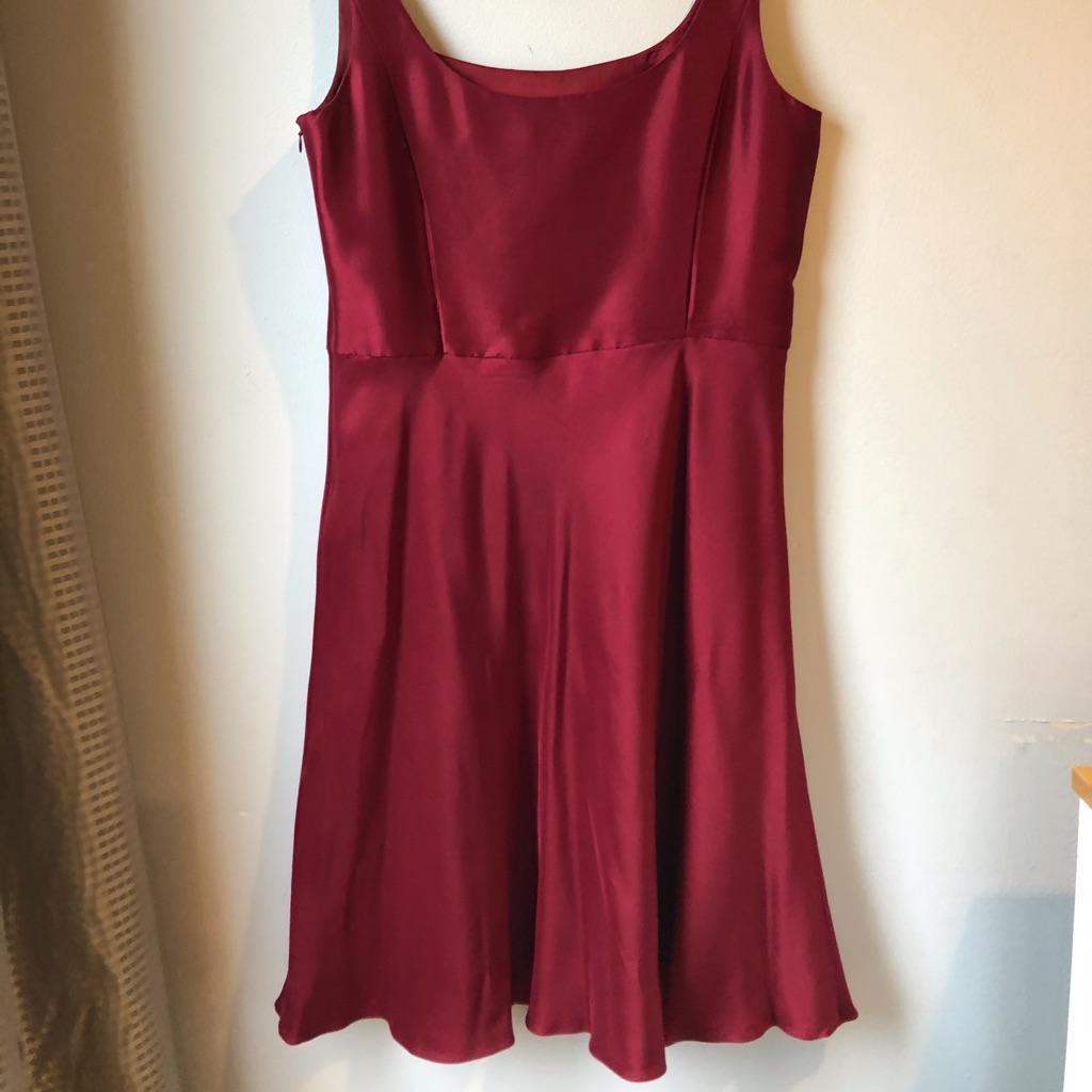 Sleeveless Wine Red Fit-And-Flare Dress